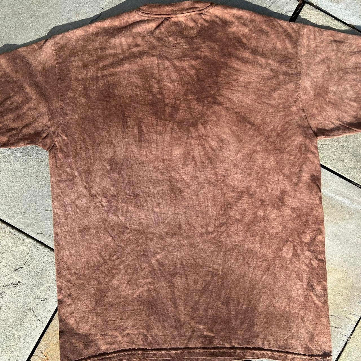 American Flag Wolf Brown Dye T-Shirt