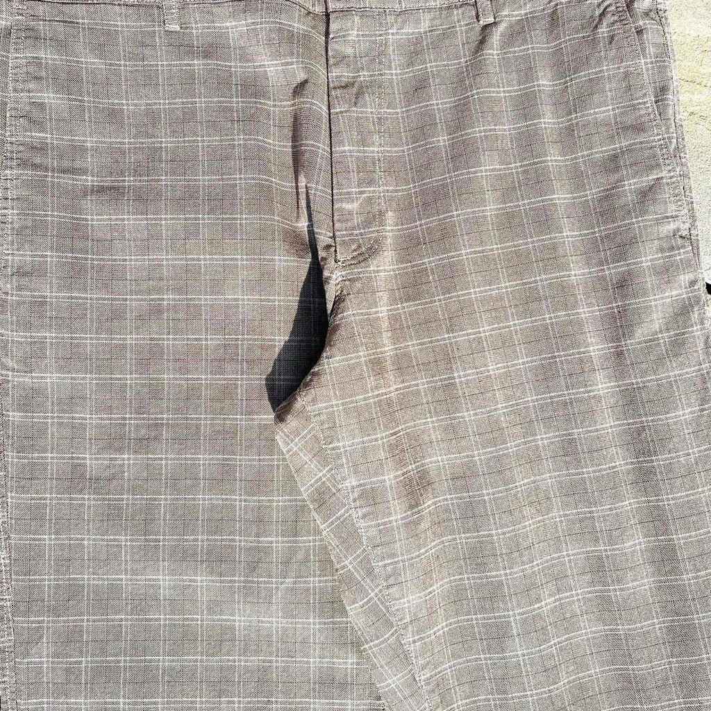 Tan Plaid Pattern Trousers Dress Pants