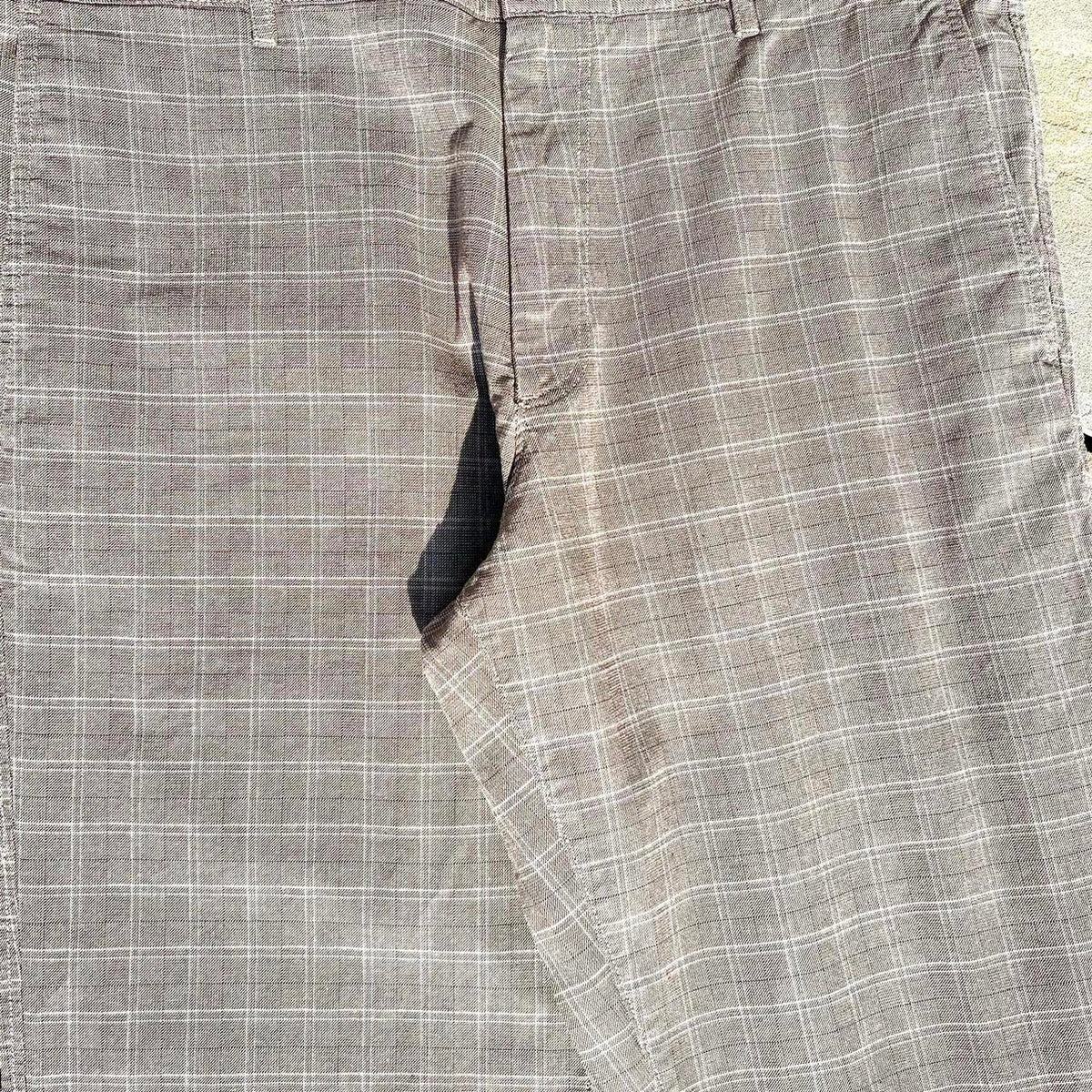 Tan Plaid Pattern Trousers Dress Pants