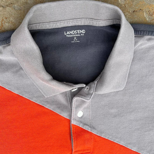 Colorblock Cut and Sew Geometric Pique Polo