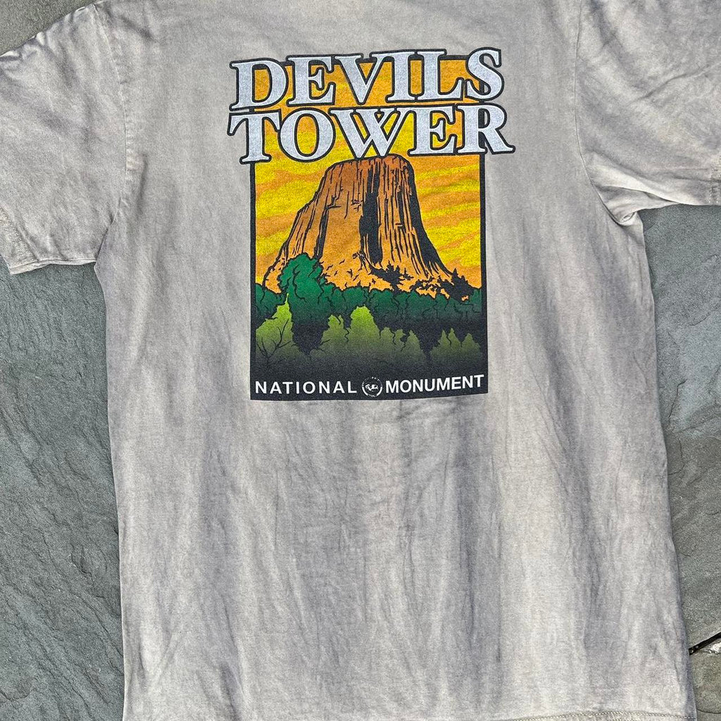 Upcycled Overdyed Devil’s Tower Wyoming T-Shirt Made in USA