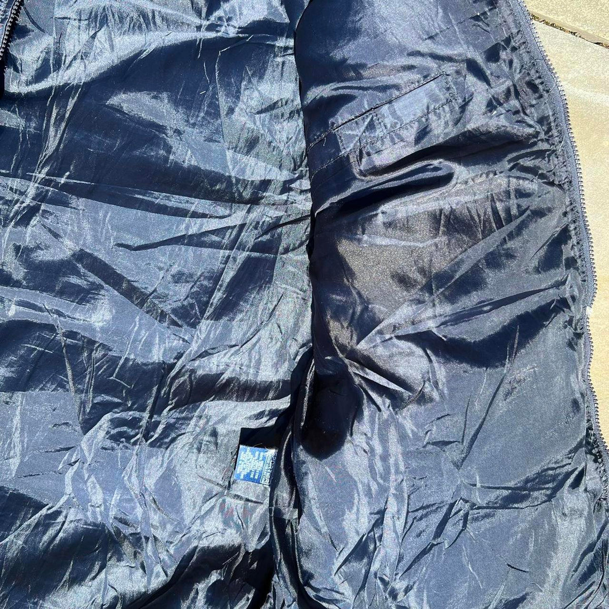 Y2K Ripstop Puffer Vest Navy Down Feather Fill