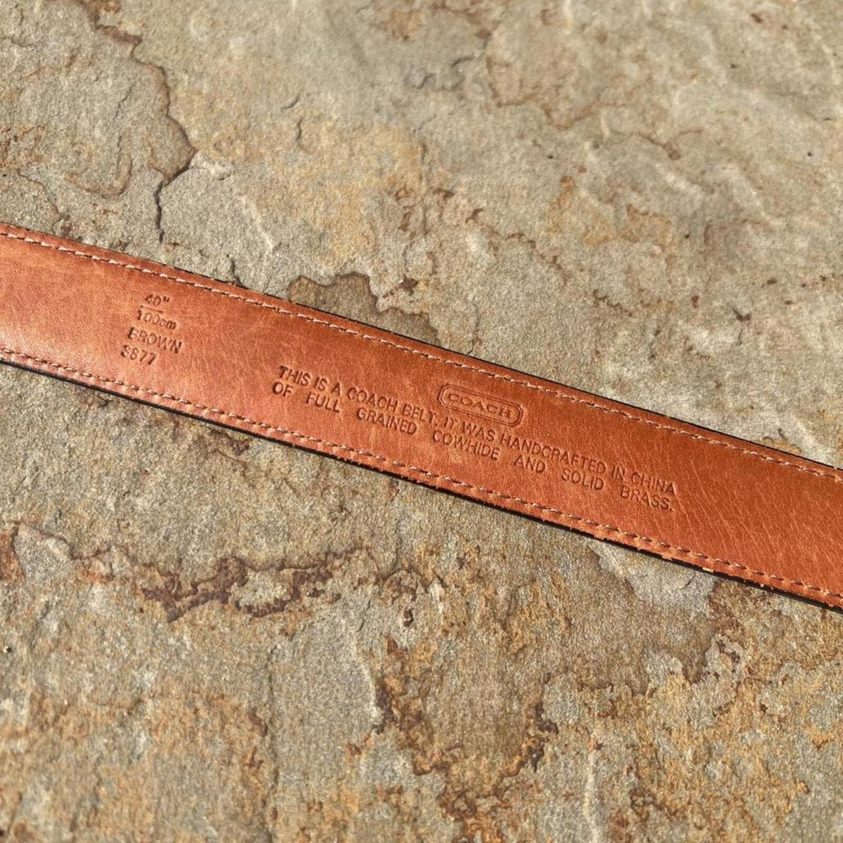 Vintage Y2K Coach Minimalist Brown Leather Belt