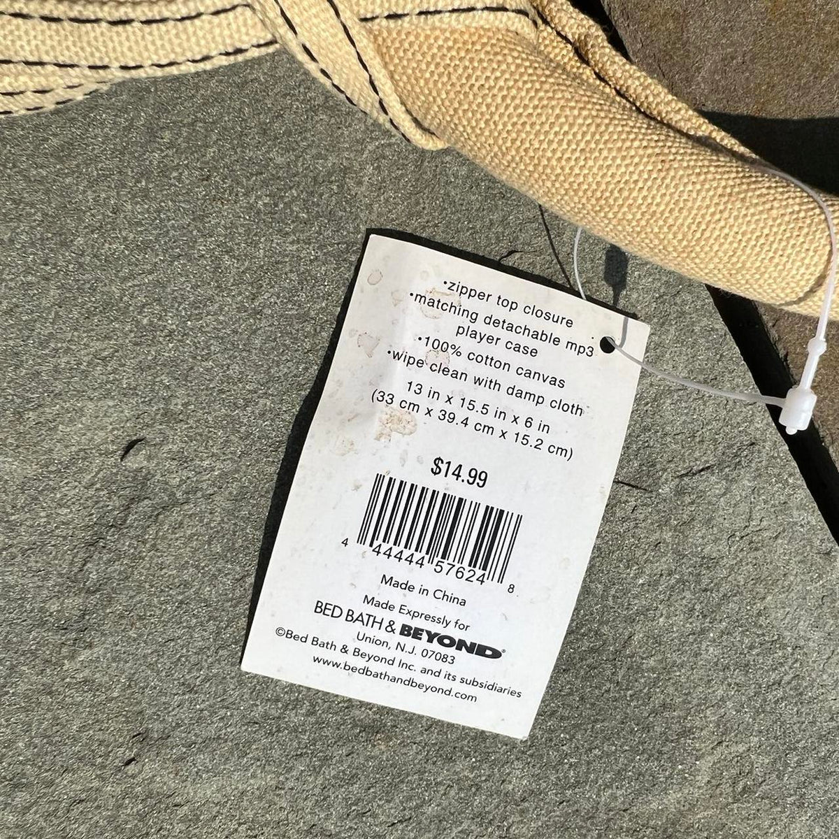 Y2K Black + Tan Canvas Tote Beach Bag NWT New Deadstock