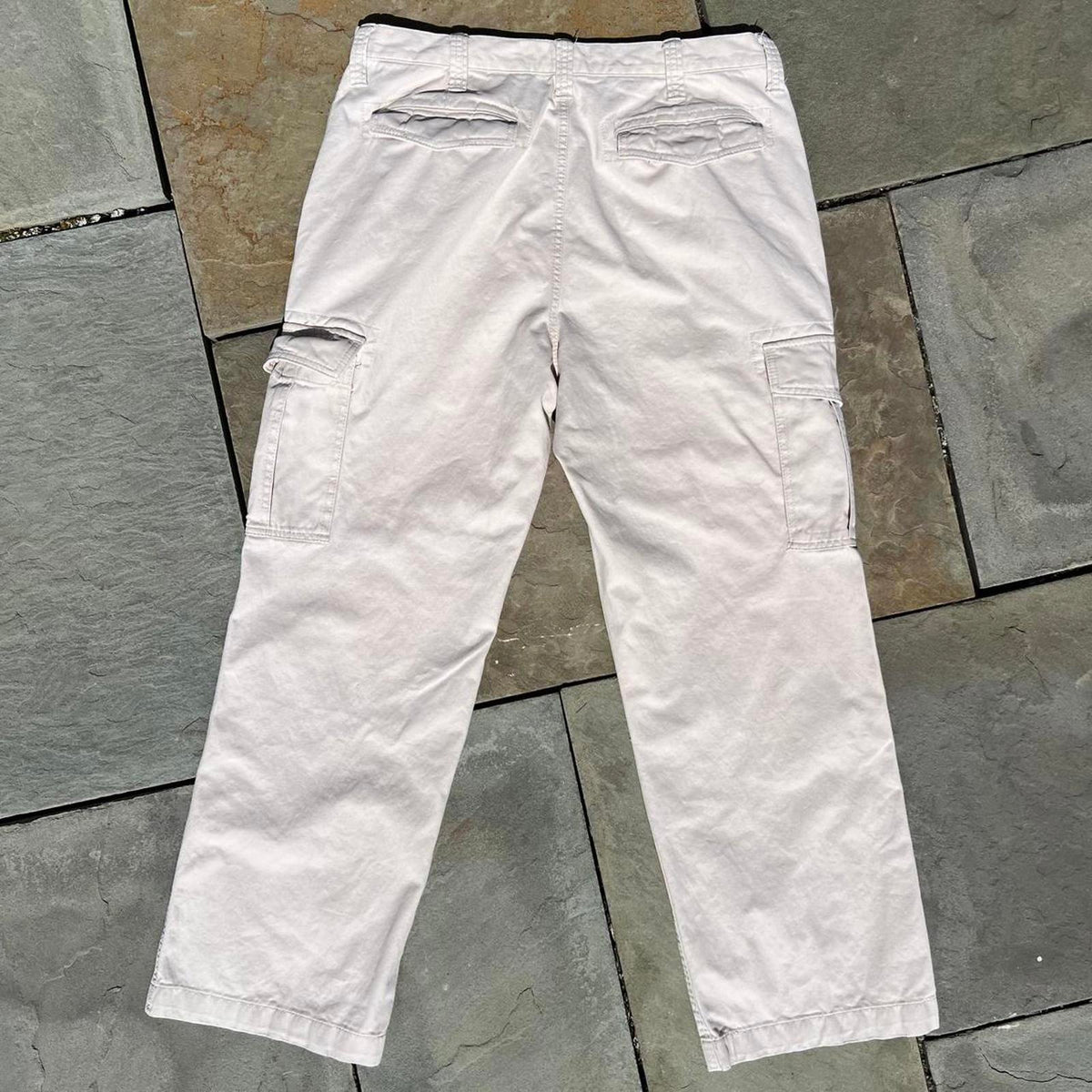Y2K Cream Loose Fit Utility Cargo Pants