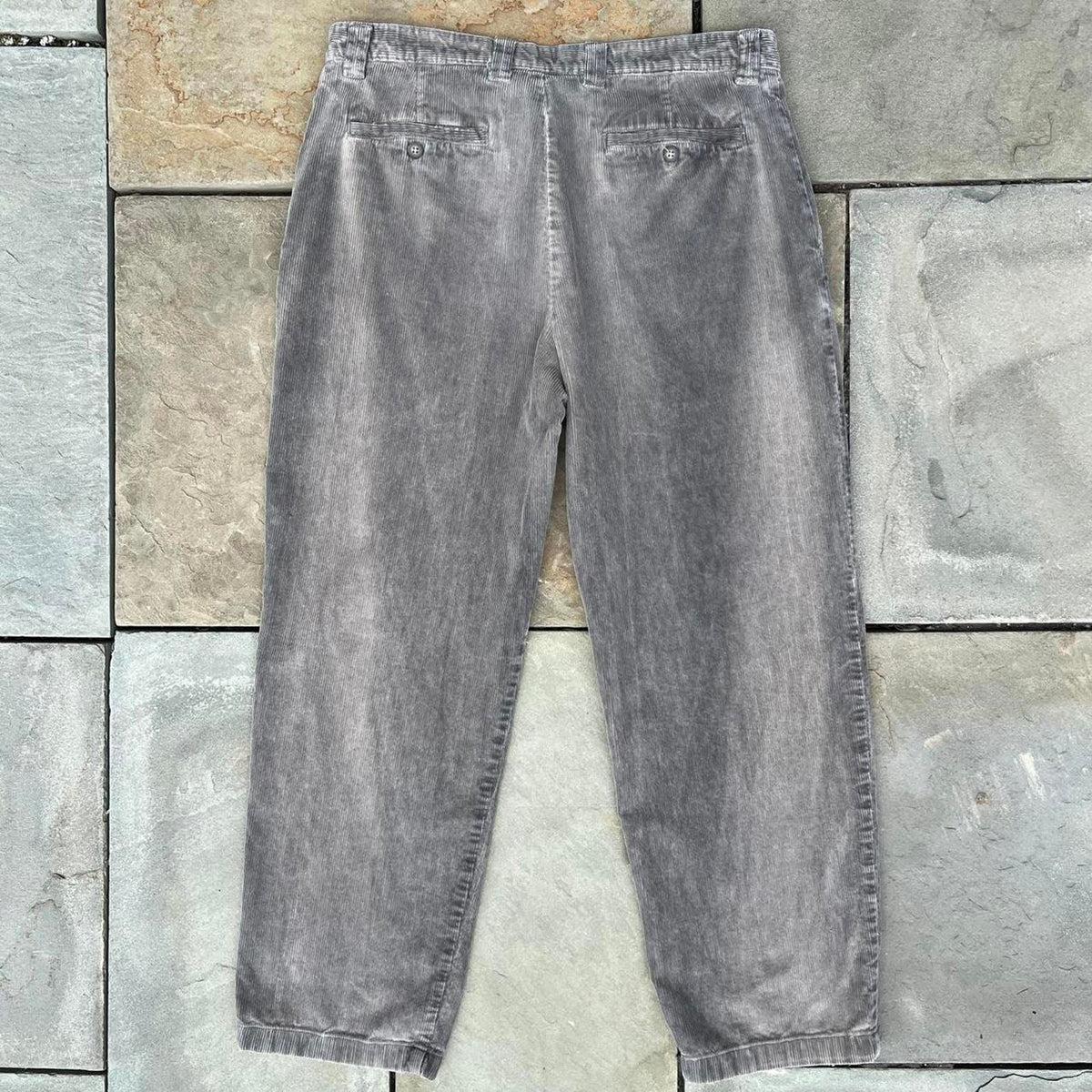 Neo-Vintage Y2K Grey Overdye Corduroy Pants