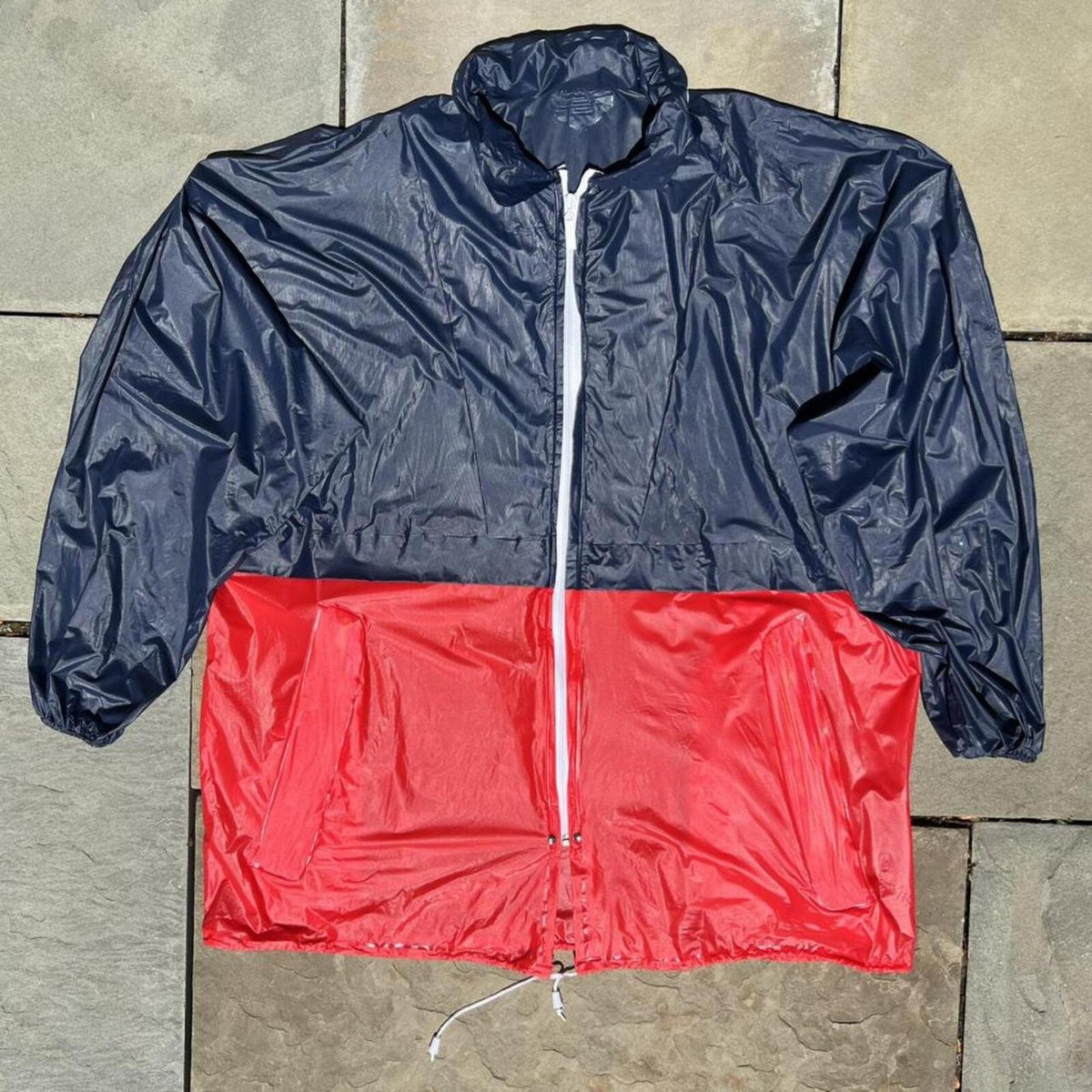 Vintage 80s Blue/Red Colorblock Windbreaker Rain Jacket