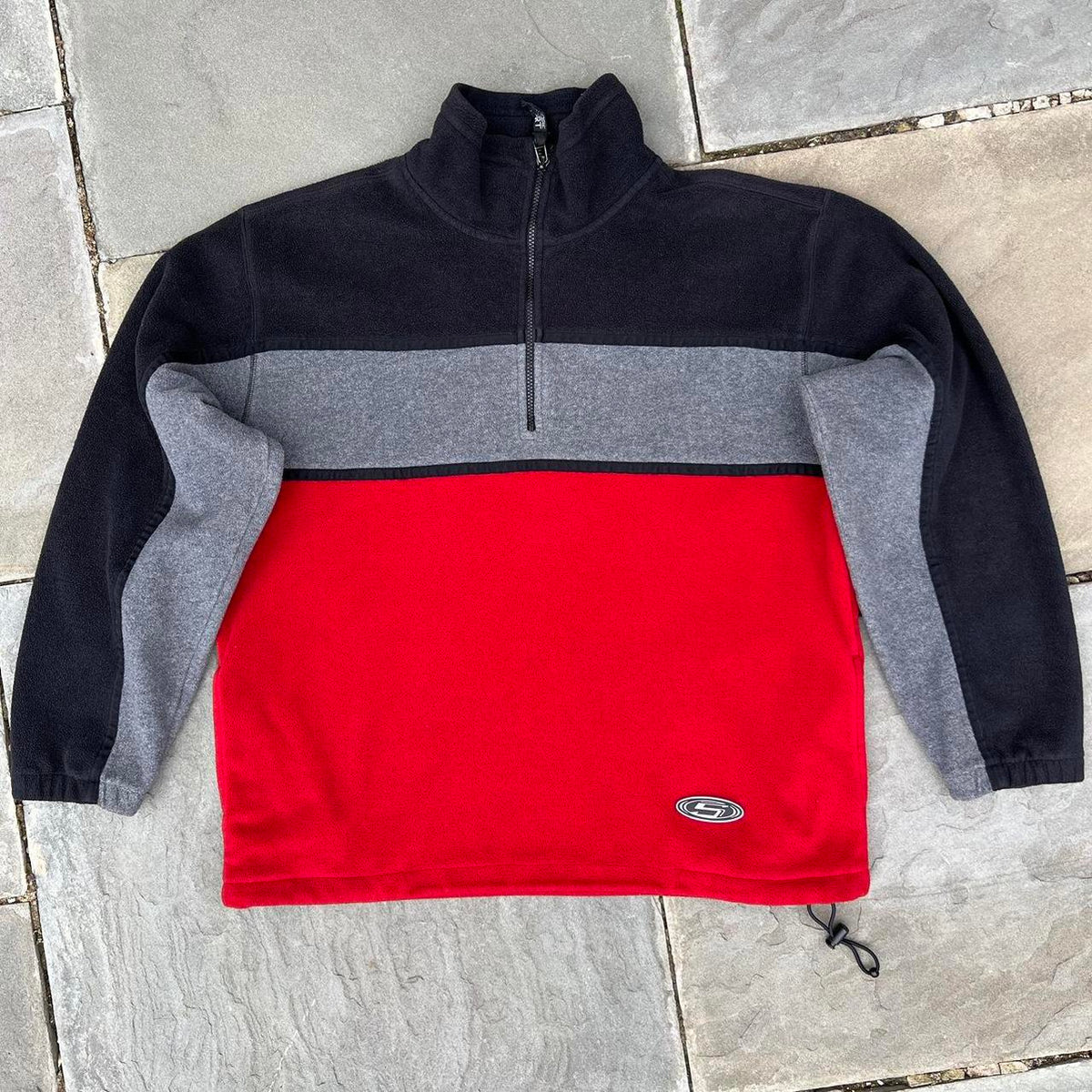 Vintage Y2K Colorblock Fleece Quarter Zip Pullover