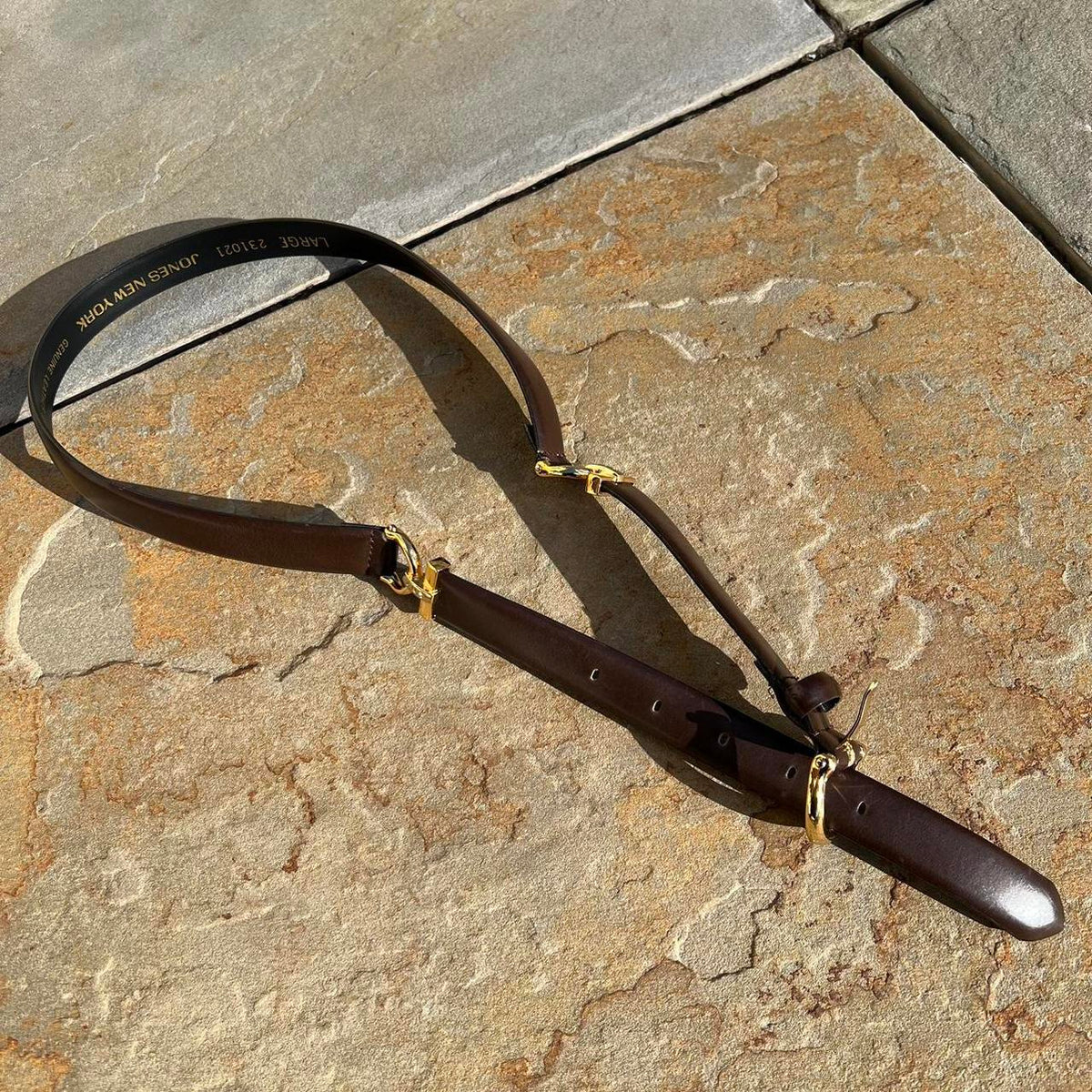 Y2K Dark Brown Leather and Gold Sectional Belt