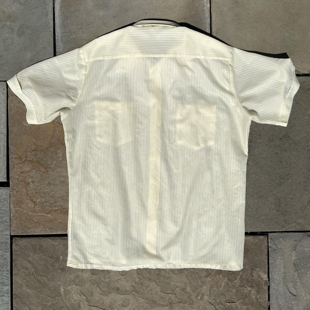 Vintage 80s Yellow Vertical Mesh Club Shirt