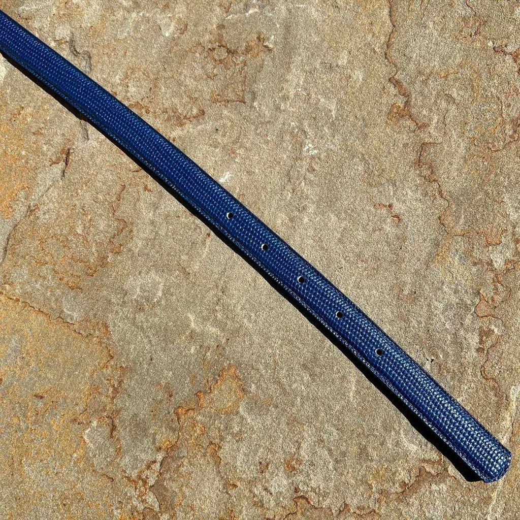 Vintage 90s Deadstock NWT Blue Lizard Embossed Leather Belt