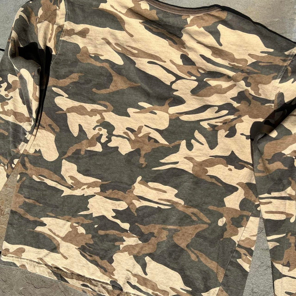Y2K Tan Camo Henley