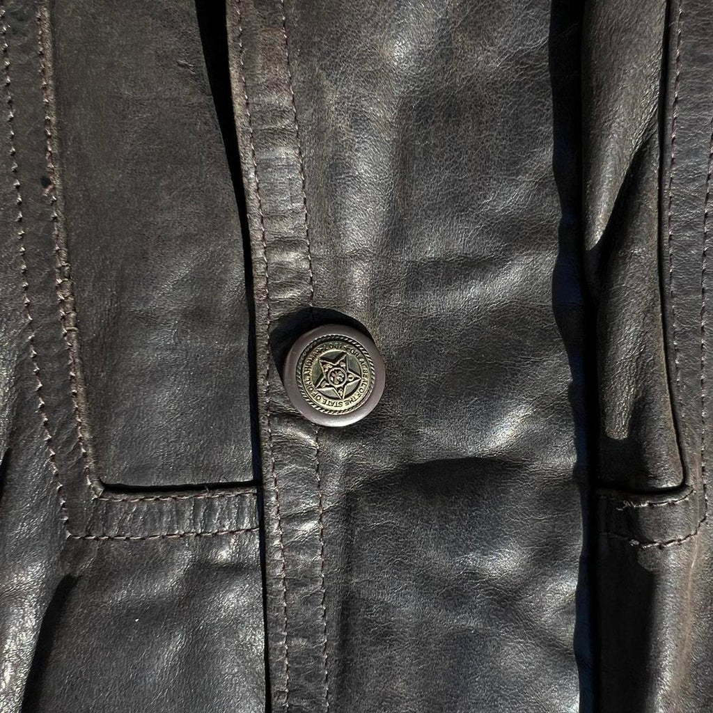Vintage 80s Mid-Length Black Leather Jacket