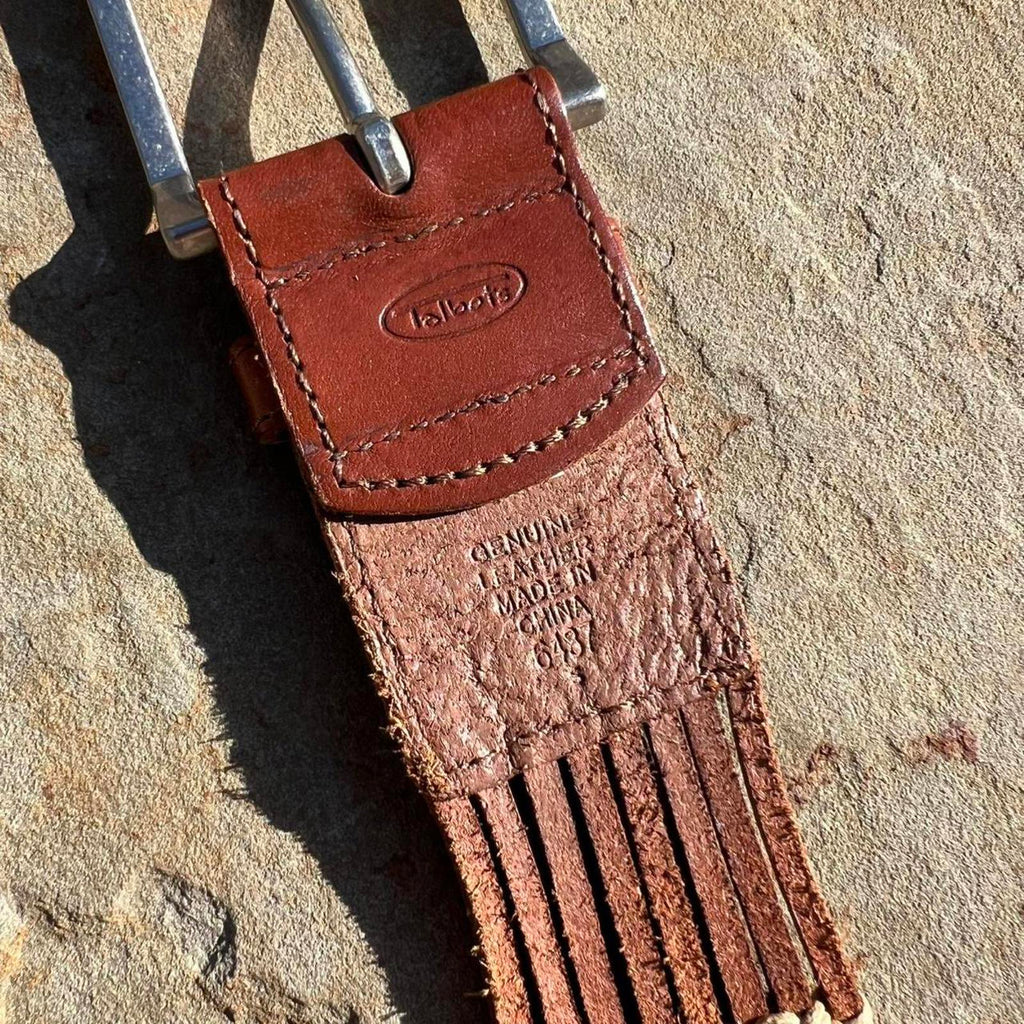 Brown Leather Lace Boho Belt
