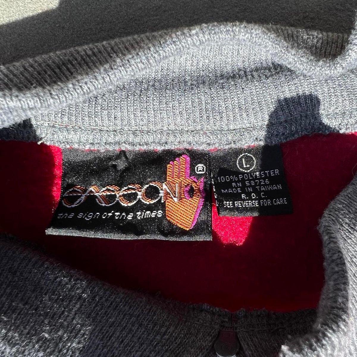 Vintage 90s Zip Mockneck Fleece Colorblock Sweatshirt