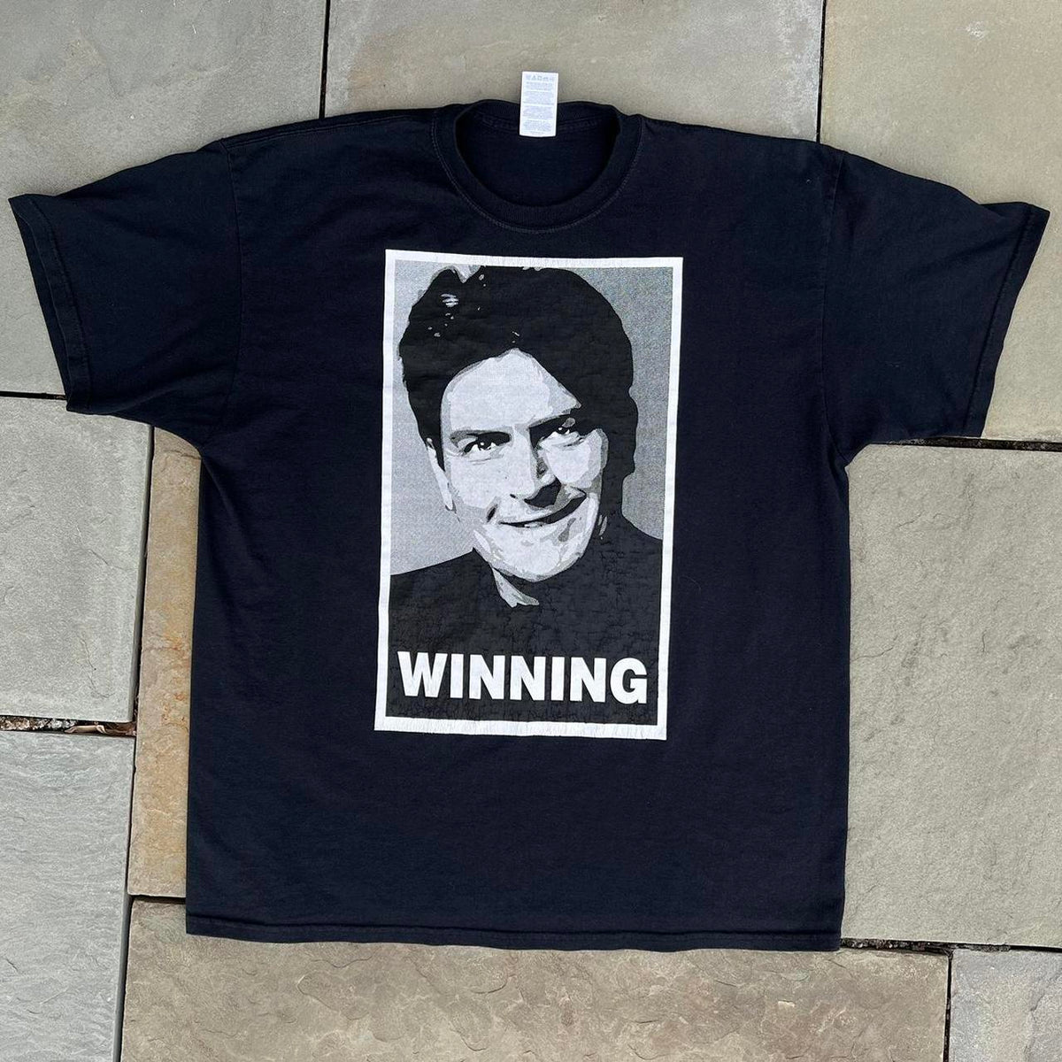 Charlie Sheen Winning Black Graphic T-shirt