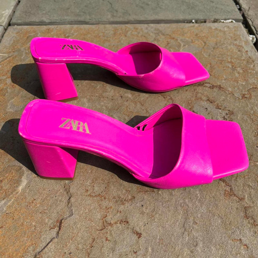 Hot Pink Mule Heels
