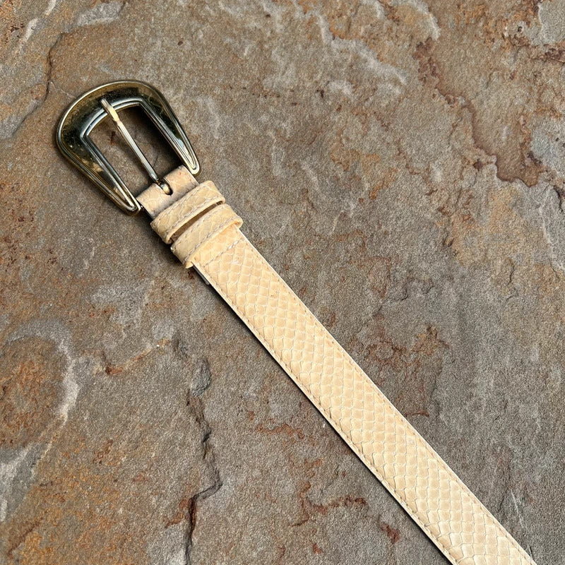 Vintage 90s Tan Snake Leather belt
