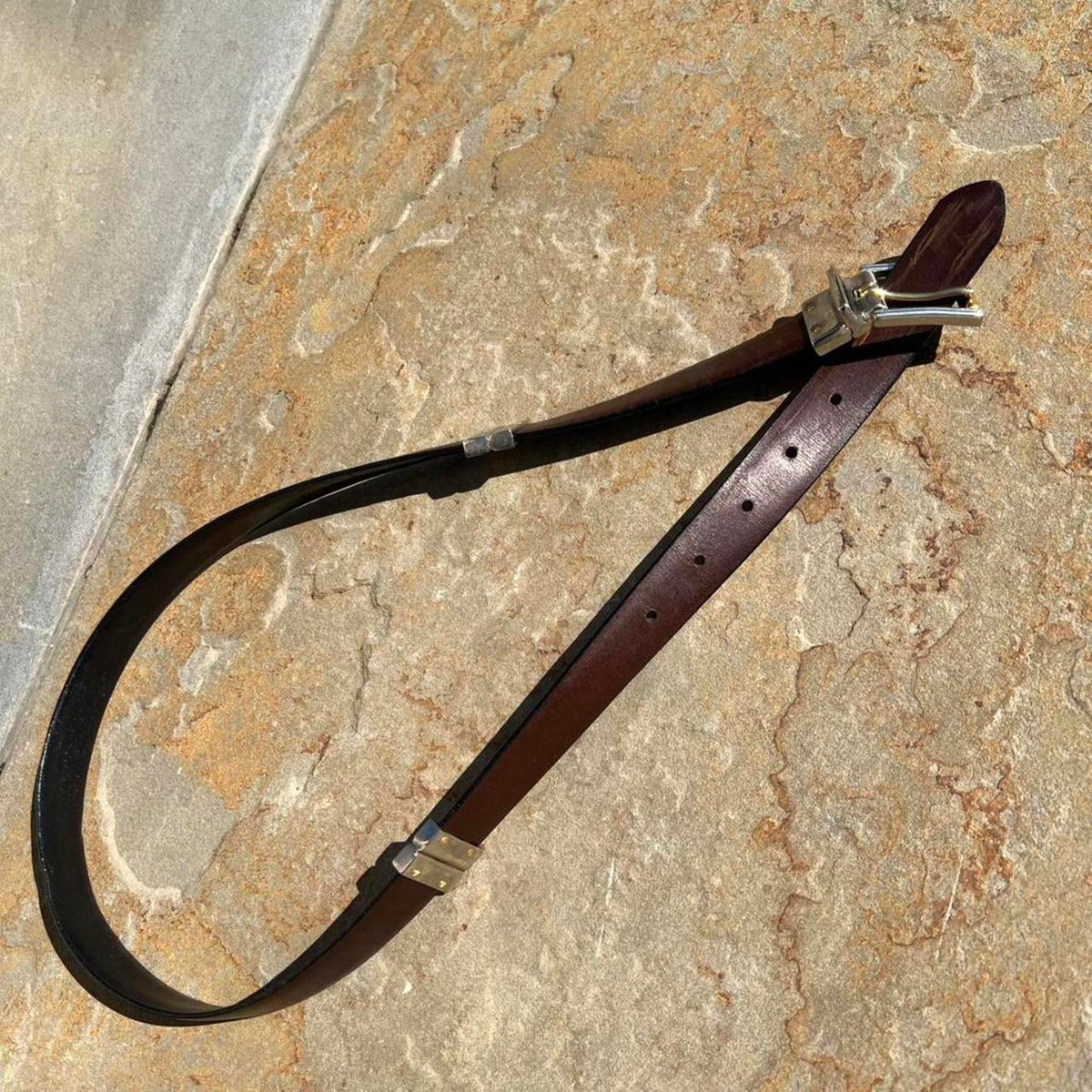 Vintage 80s Sectional Reversible Brown/Black Leather Belt