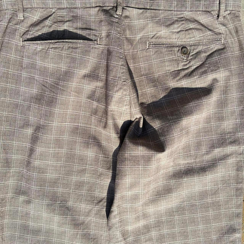 Tan Plaid Pattern Trousers Dress Pants