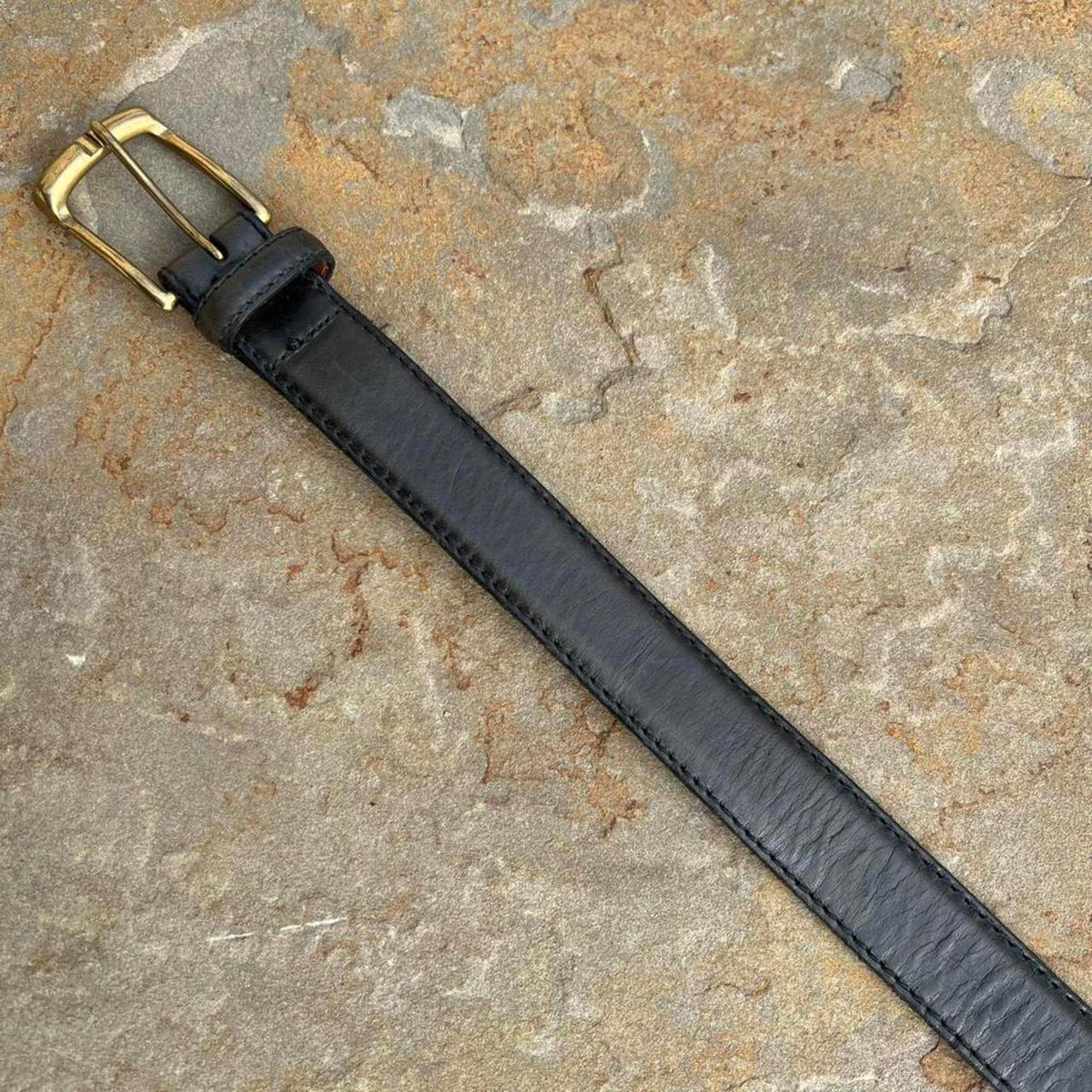 Vintage 90s Very Dark Olive Brown Belt Made in USA