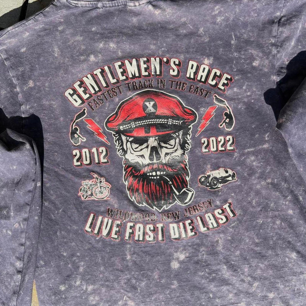 Gentlemen’s Race Grey Purple Acid Wash Long Sleeve T-Shirt