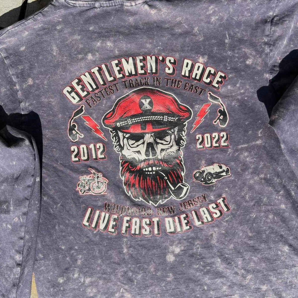 Gentlemen’s Race Grey Purple Acid Wash Long Sleeve T-Shirt