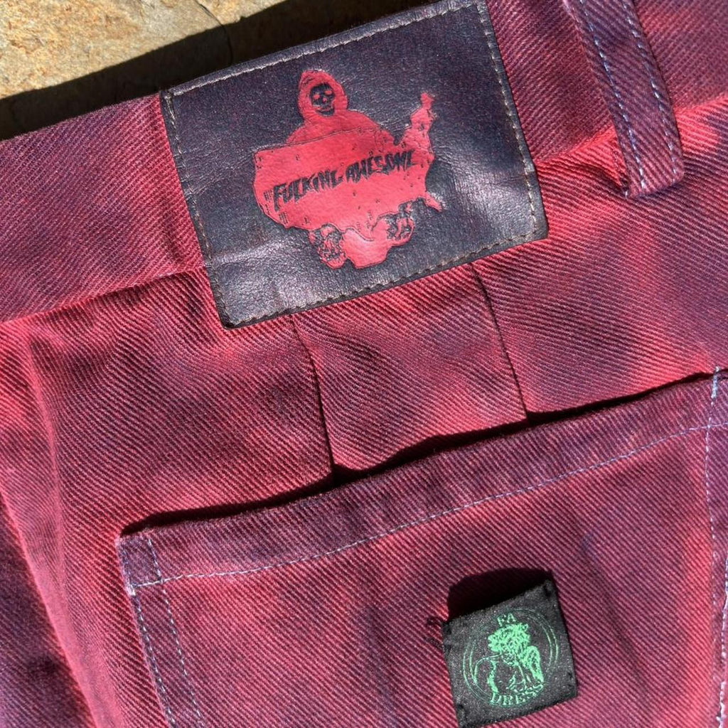 Overdye Distressed FA Pleated Denim Trousers
