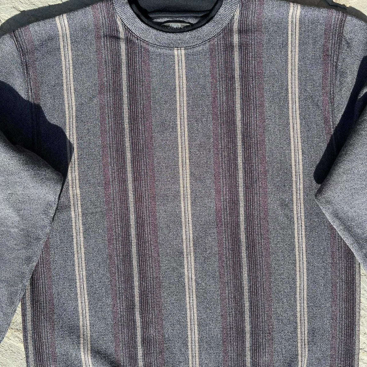 Y2K Varied Vertical Stripe Double Crewneck Sweater