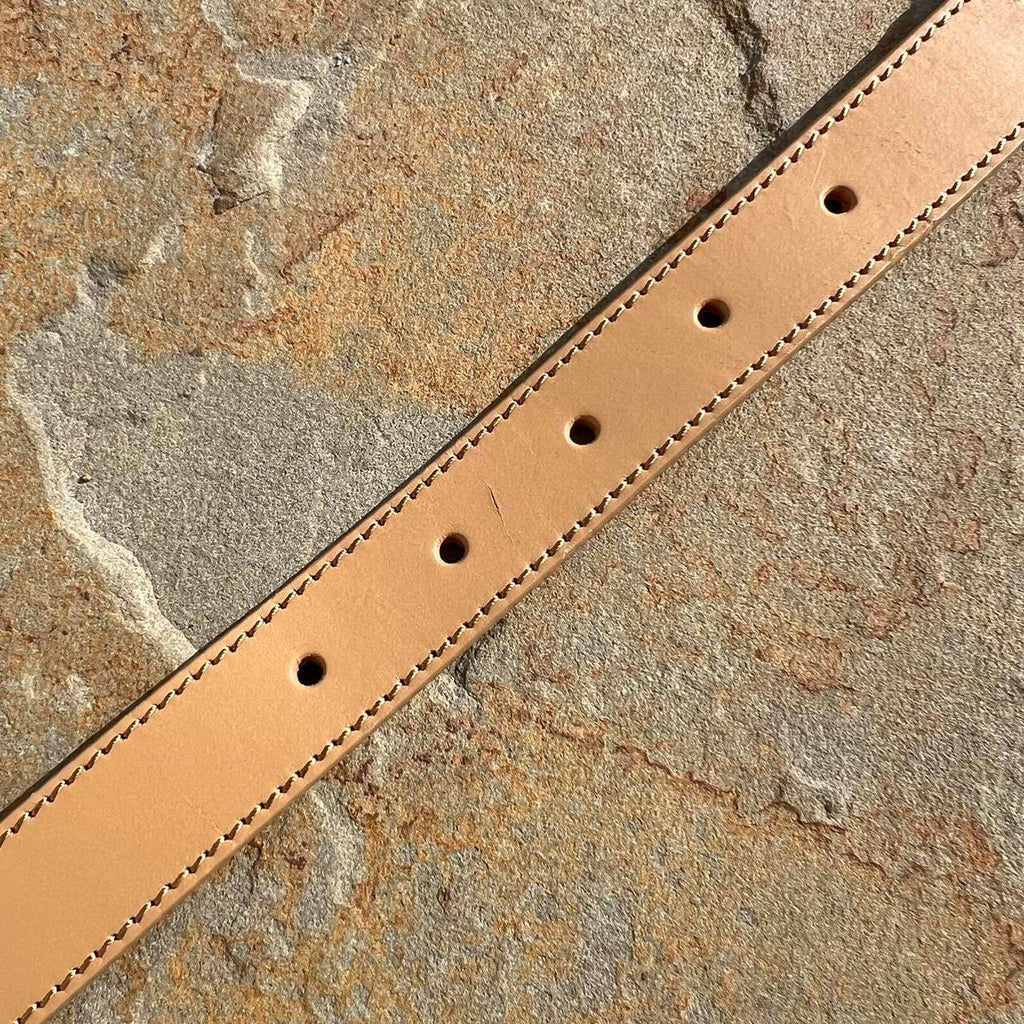 NWT Orange Tan Navy Colorblock Leather Belt Made in Italy