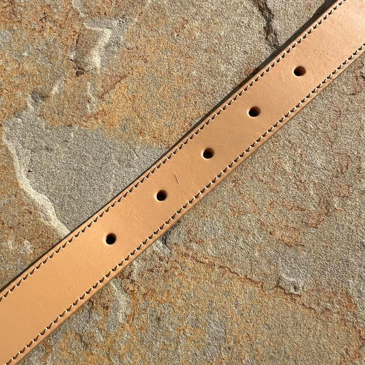 NWT Orange Tan Navy Colorblock Leather Belt Made in Italy