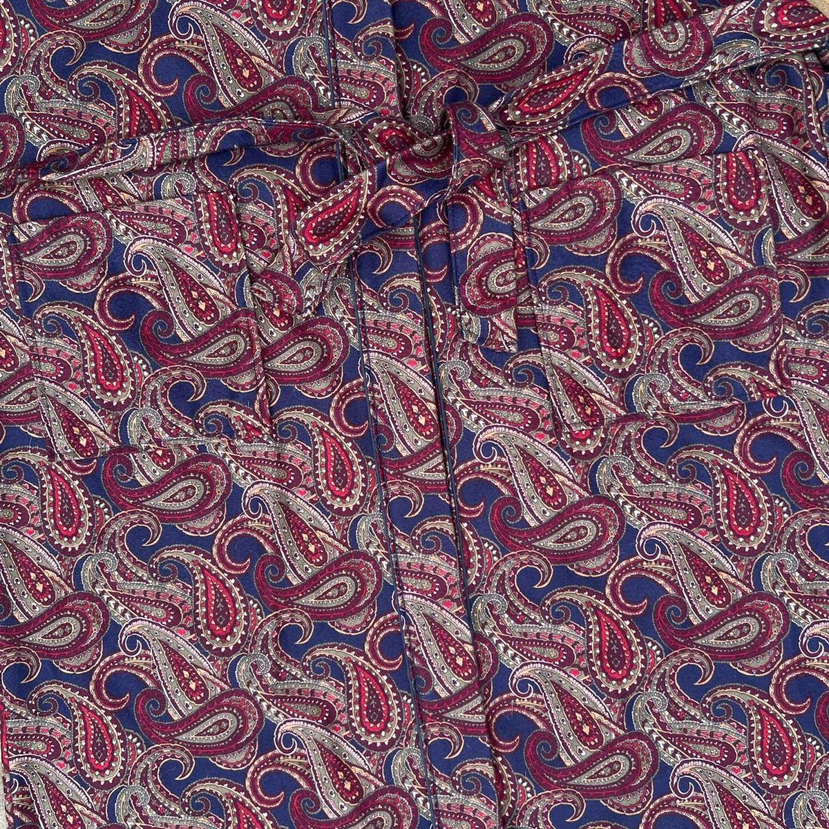 Vintage 90s Burgundy Paisley Robe Made in USA