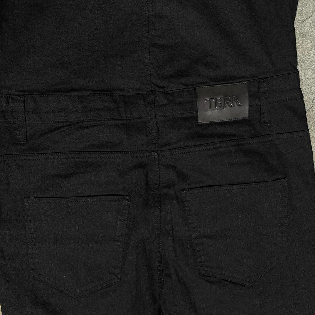 NWT Designer Black Denim Overalls