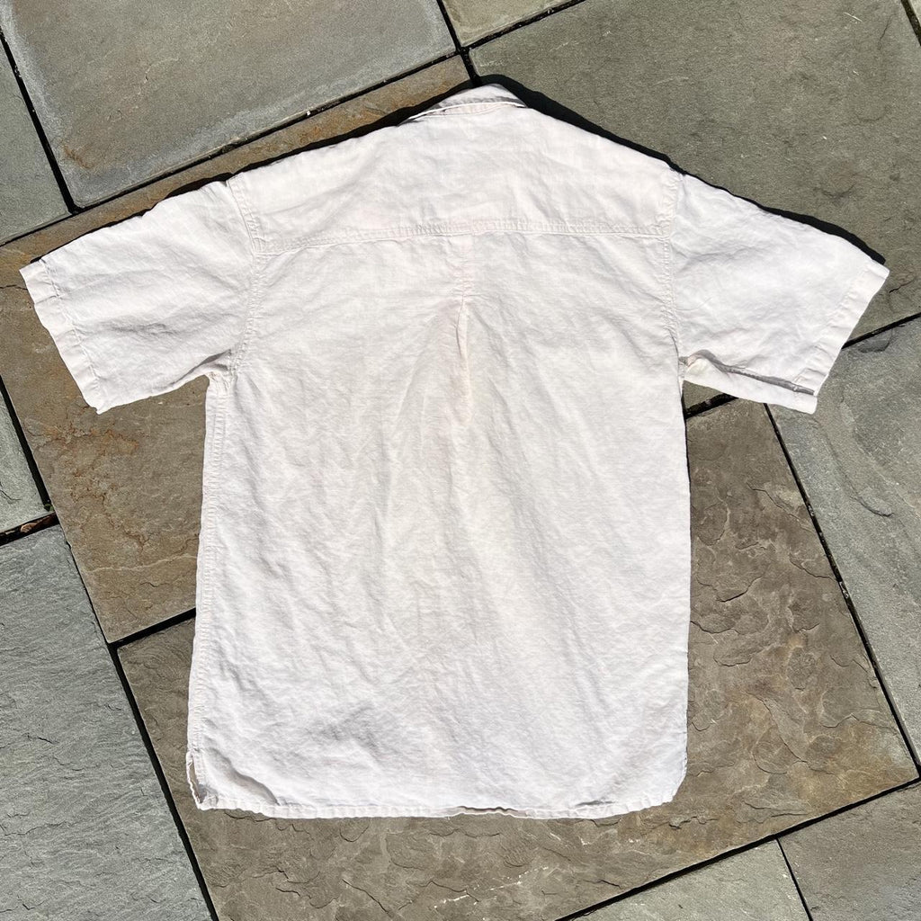 Neo-Vintage early Y2K Cream Linen Cotton Beach Shirt