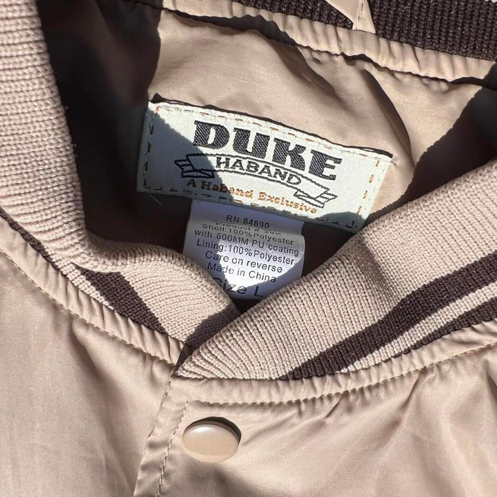 Neo-Vintage 90s Lightweight Tan Bomber Windbreaker Jacket