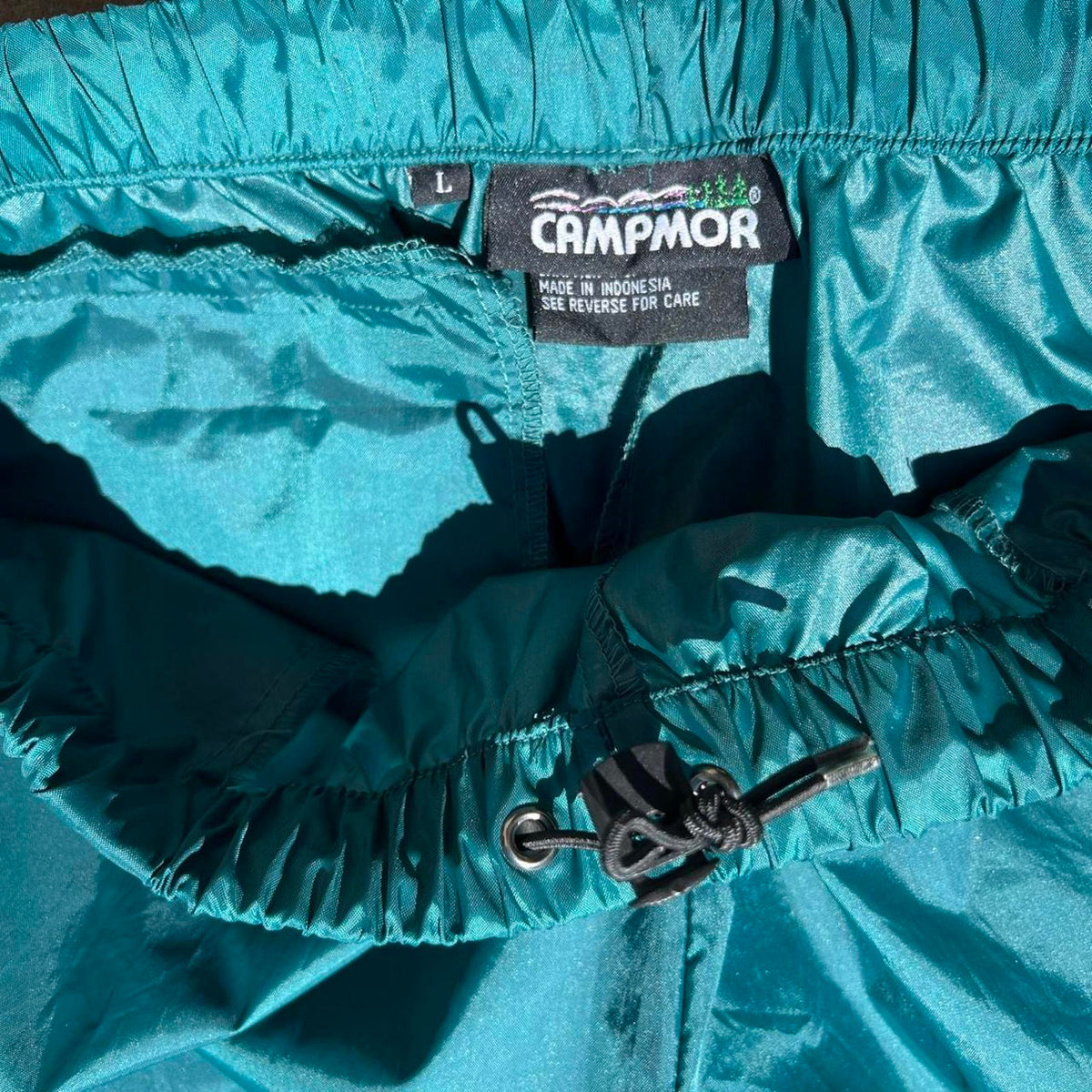 Y2K Turquoise + Purple Trim Gorpcore Rain Pants