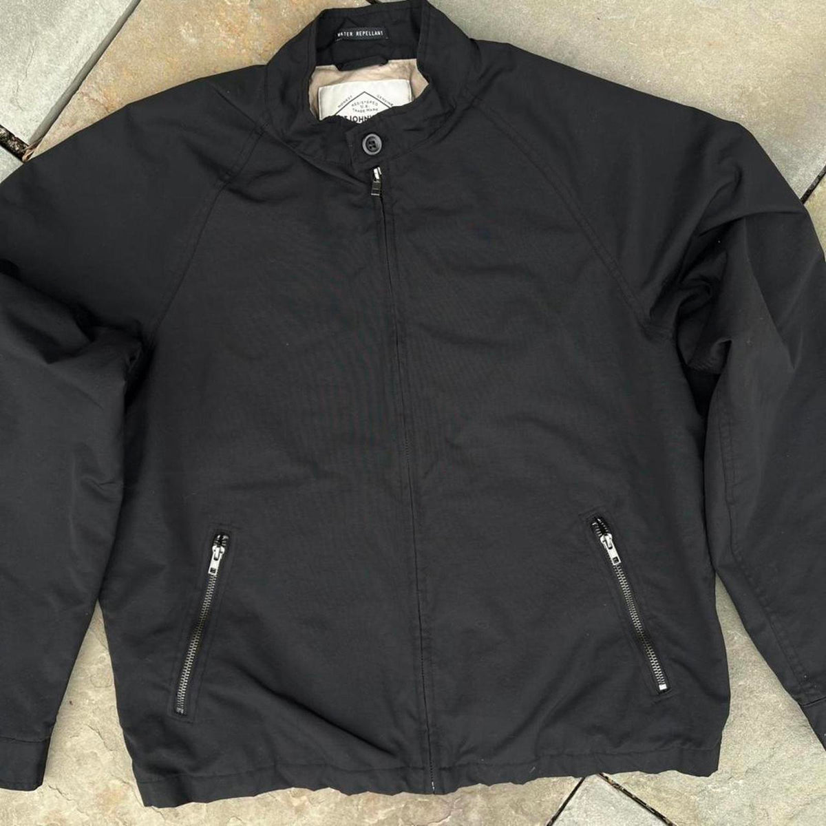 Black Water Repellant Racer Jacket