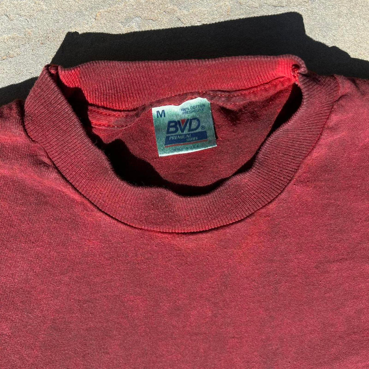 Overdyed Vintage Black Red Single Stitch Pocket T-shirt