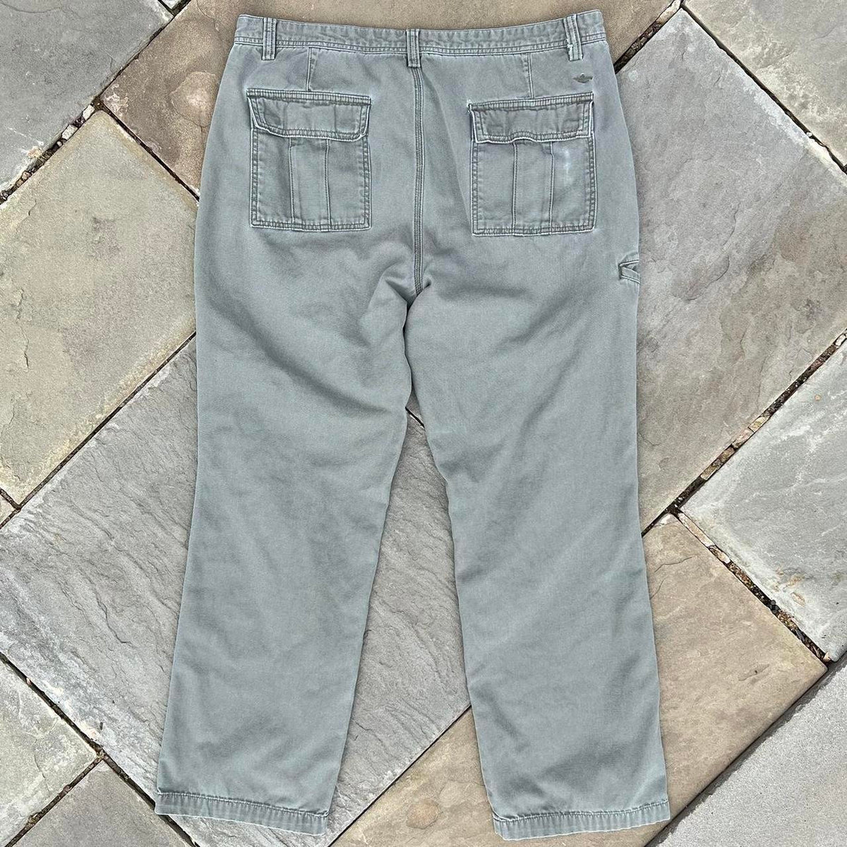 Y2K Pale Olive Green Canvas Utility Work Pants