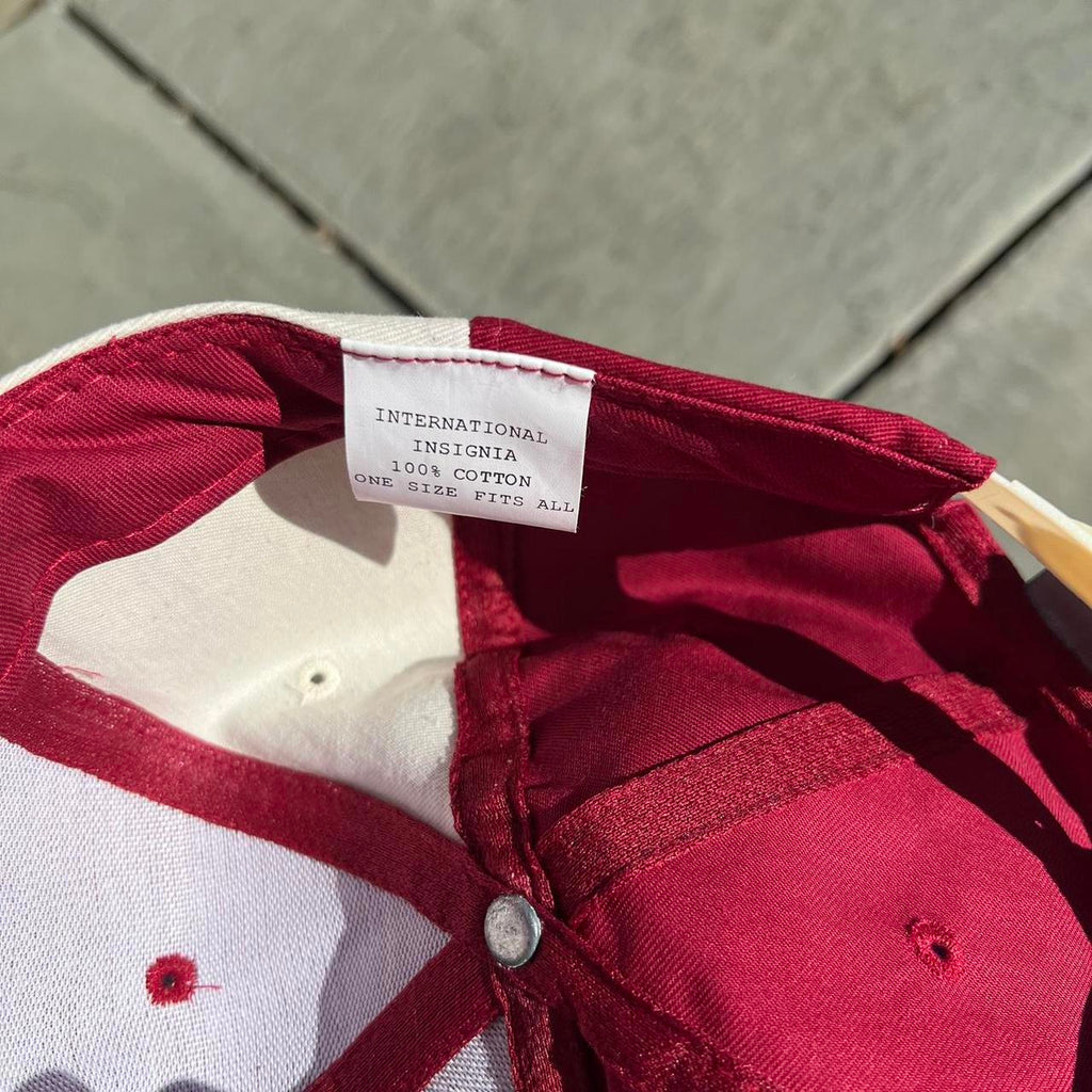 Vintage 90s London Maroon and Cream SnapBack Hat