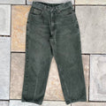 Vintage 90s Dark Green Jeans Made in USA 32x27