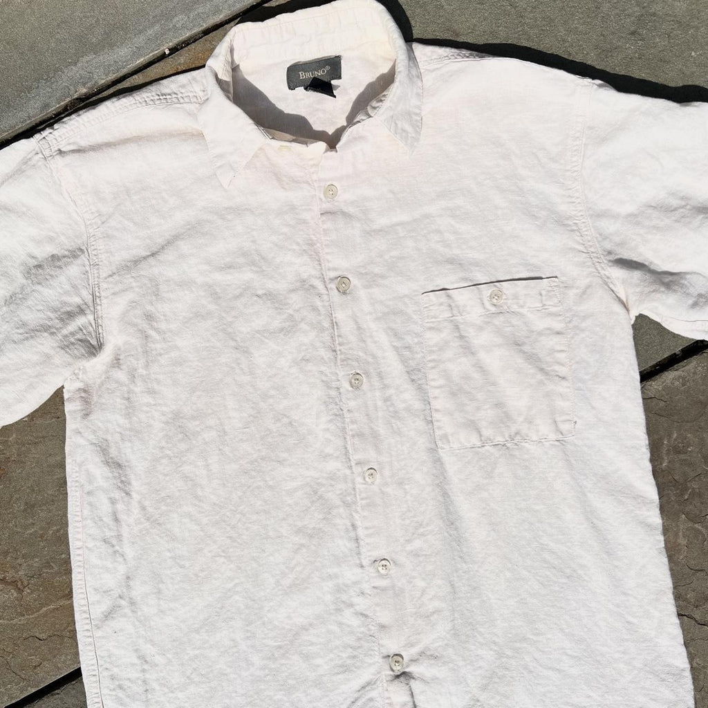 Neo-Vintage early Y2K Cream Linen Cotton Beach Shirt