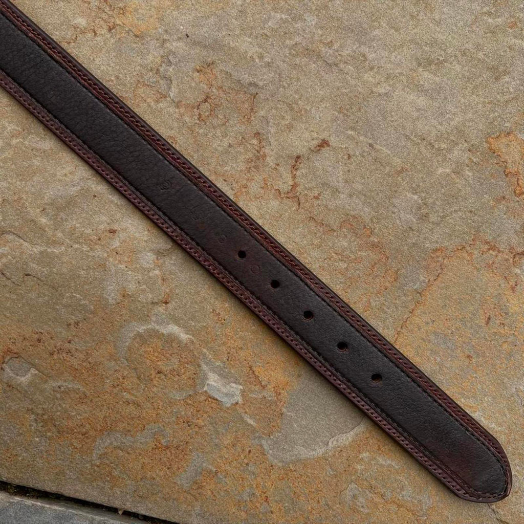 NWT Two Tone Dark Brown Soft Elk Leather Belt