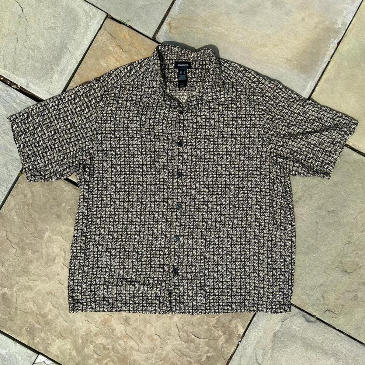Neo-Vintage Y2K Camo Grid Pattern Club Shirt