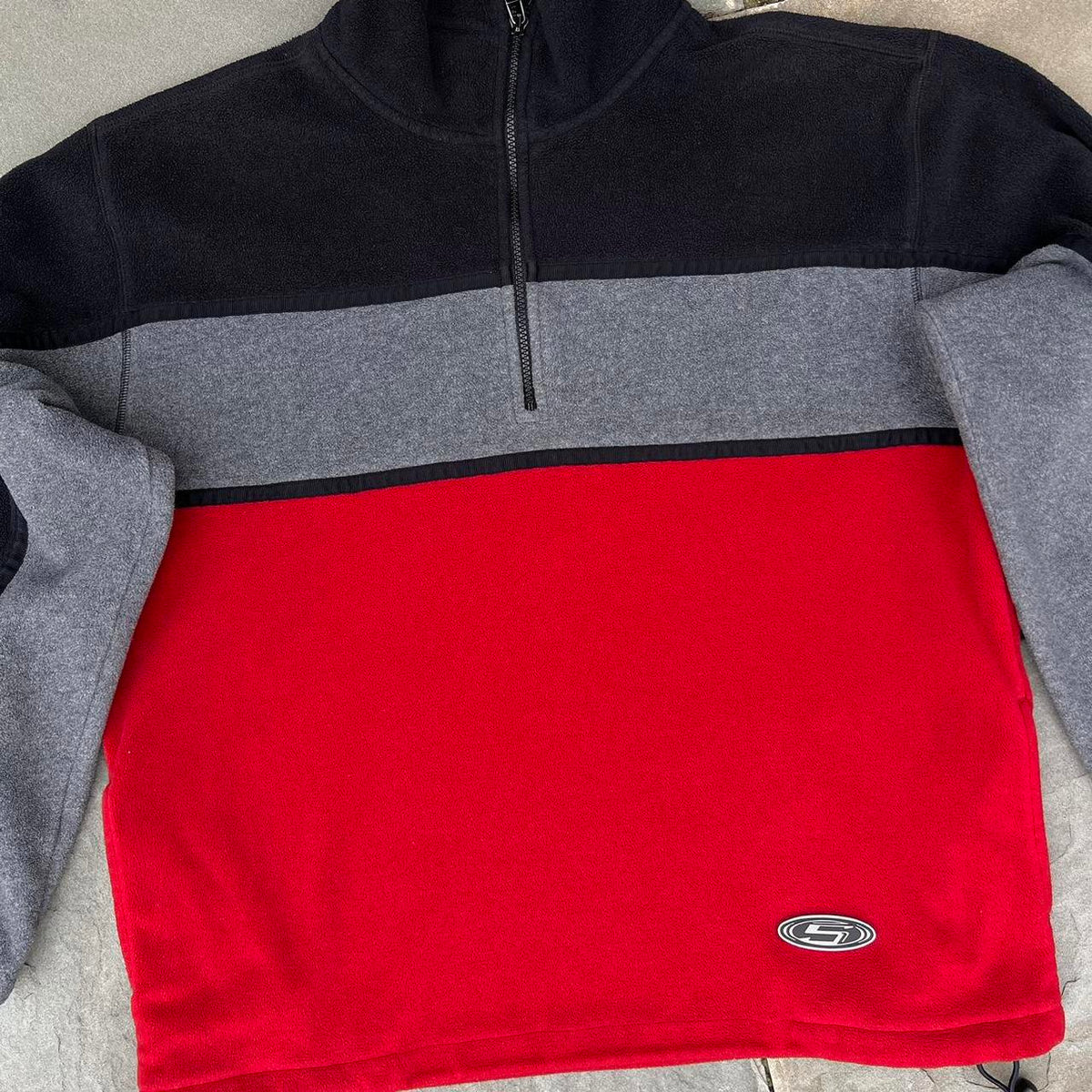Vintage Y2K Colorblock Fleece Quarter Zip Pullover