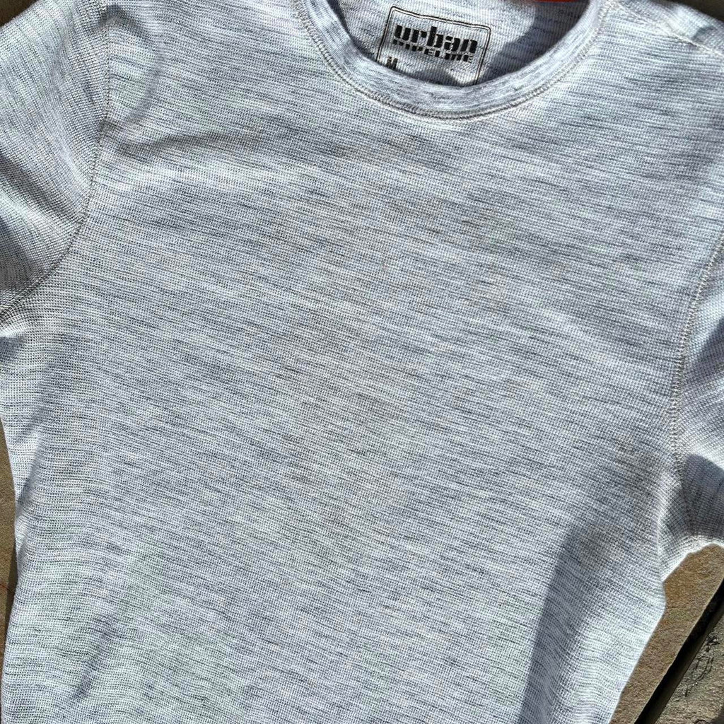 Y2K Light Grey Heather Waffle Knit Thermal