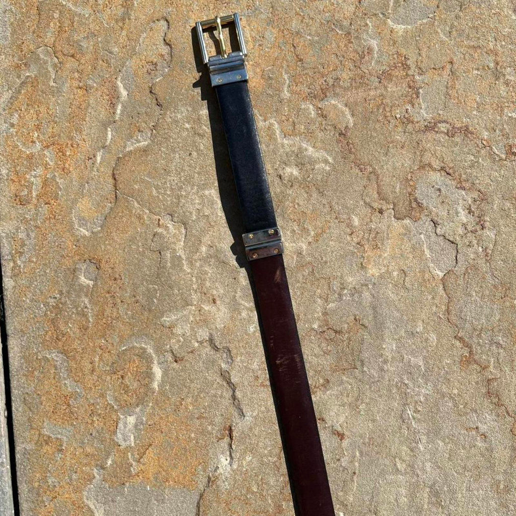 Vintage 80s Sectional Reversible Brown/Black Leather Belt