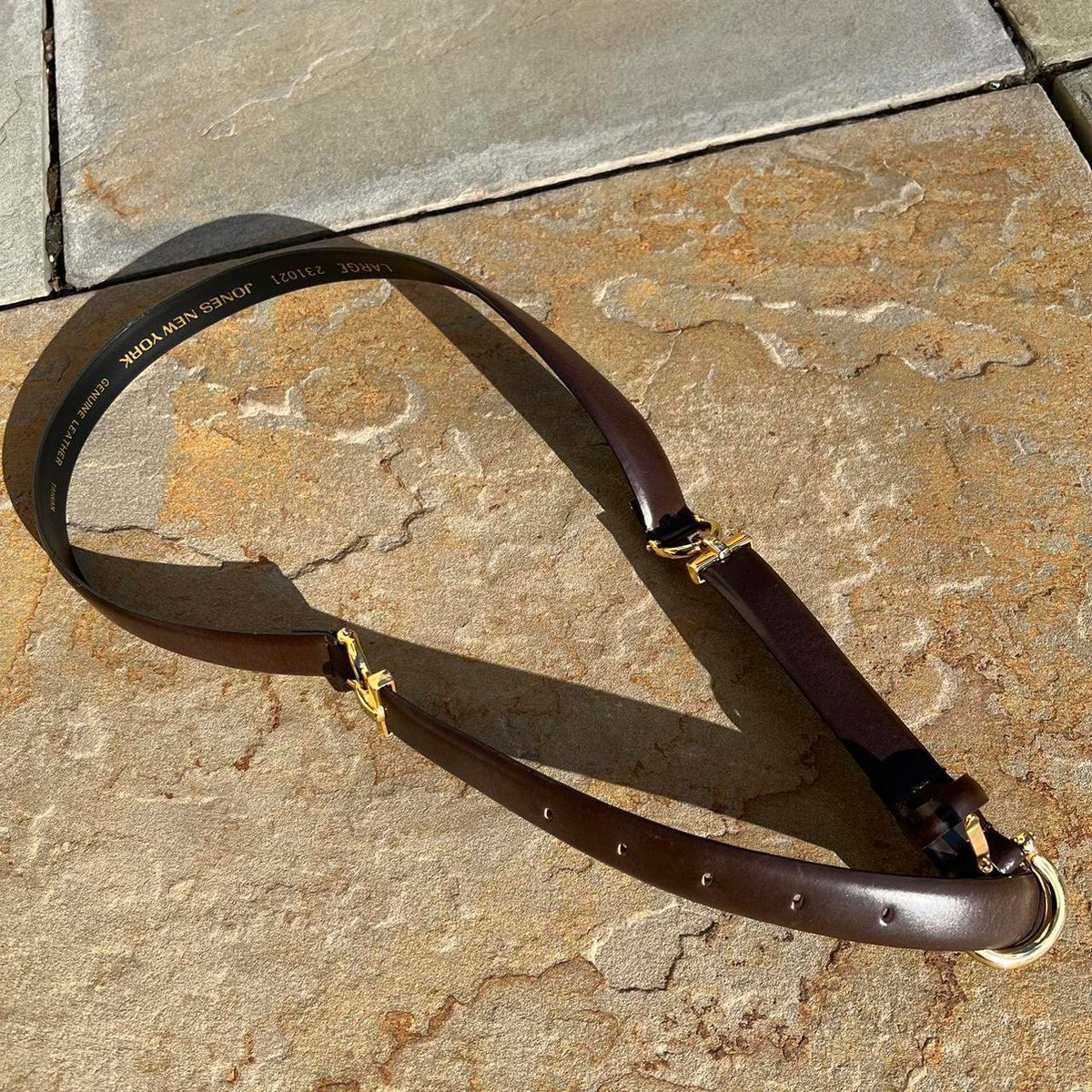 Y2K Dark Brown Leather and Gold Sectional Belt