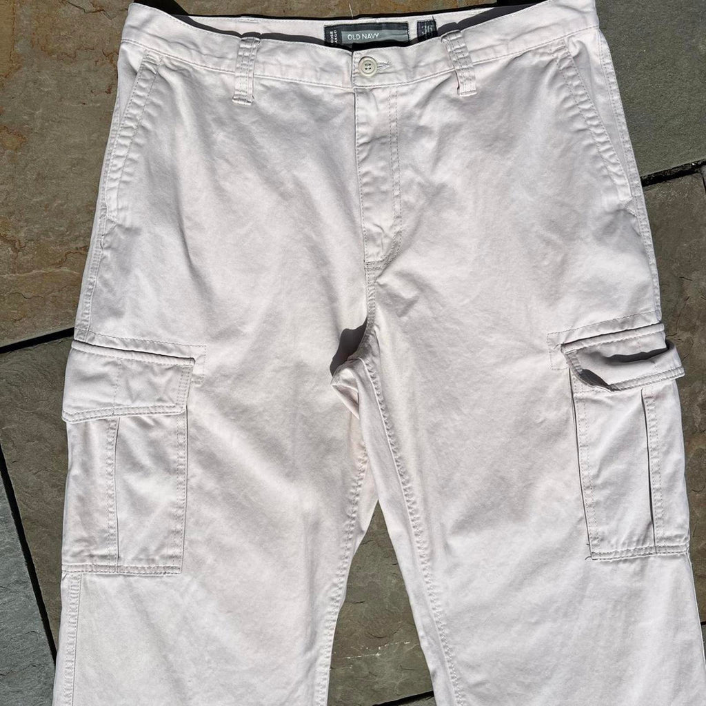 Y2K Cream Loose Fit Utility Cargo Pants
