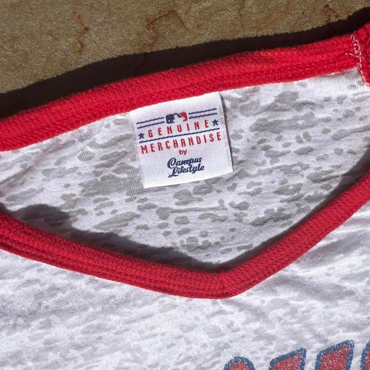Phillies Stonewashed Distressed Raglan T-shirt